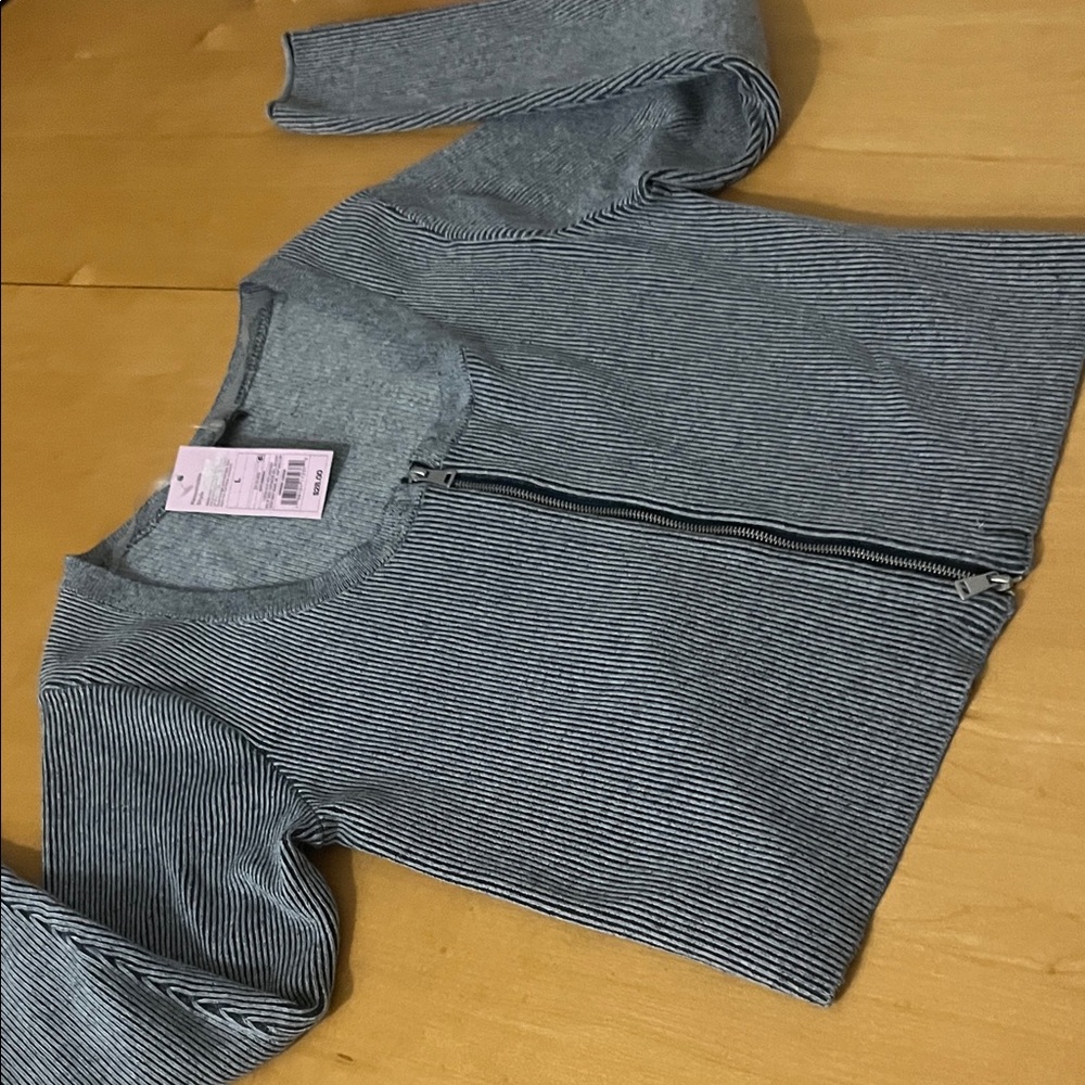Target Gray Striped Crop Top